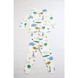 Pijamella Erkek Çocuk Baskılı Interlok Kumaş Uzun Kollu Pijama Takımı - Beyaz - 5 - 6 Yaş