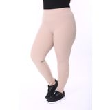 Pijamella Kadın Bej Şardonlu Fitilli Büyük Beden Toparlayıcı Kışlık Tayt