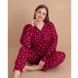 Pijamerry Kadın Büyük Beden Dantel Yaka Bambu Uzun Kol İnce Pijama Takımı 5547 - 1 Adet