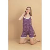 Pijamerry Kadın İp Askılı Milan Kumaş Likralı Şortlu Pijama Takımı 5963 - 1 Adet M Mor