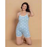 Pijamerry Kadın İp Askılı Milan Kumaş Likralı Şortlu Pijama Takımı 6027 - 1 Adet L Mavi