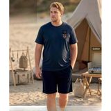 Pijamoni Erkek Battal Bisiklet Yaka Kısa Kol Şortlu Pijama Takımı 6715/5 - 1 Adet 4Xl Lacivert