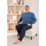 Pijamoni Erkek Battal Bisiklet Yaka Penye Uzun Kol Pijama Takımı 6700/7 - 1 Adet