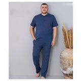 Pijamoni Erkek Battal Düğme Yaka Penye Kısa Kol Pijama Takımı 6730/1 - 1 Adet