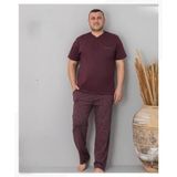 Pijamoni Erkek Battal Düğme Yaka Penye Kısa Kol Pijama Takımı 6730/2 - 1 Adet