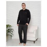 Pijamoni Erkek Battal Düğme Yaka Penye Uzun Kol Pijama Takımı 6720/17 - 1 Adet
