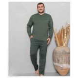 Pijamoni Erkek Battal Düğme Yaka Penye Uzun Kol Pijama Takımı 6720/7 - 1 Adet