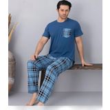 Pijamoni Erkek Bisiklet Yaka Kısa Kol İnce Pijama Takımı 6163/10 - 1 Adet