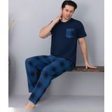 Pijamoni Erkek Bisiklet Yaka Kısa Kol İnce Pijama Takımı 6163/5 - 1 Adet