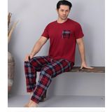 Pijamoni Erkek Bisiklet Yaka Kısa Kol İnce Pijama Takımı 6163/9 - 1 Adet