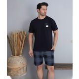 Pijamoni Erkek Bisiklet Yaka Kısa Kol Şortlu Pijama Takımı 6175/6 - 1 Adet