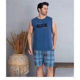 Pijamoni Erkek Bisiklet Yaka Kolsuz Şortlu Pijama Takımı 6185/10 - 1 Adet