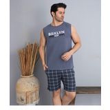 Pijamoni Erkek Bisiklet Yaka Kolsuz Şortlu Pijama Takımı 6185/12 - 1 Adet