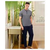 Pijamoni Erkek Düğme Yaka Kısa Kol Penye Pijama Takımı 6880/4 - 1 Adet M Füme