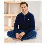 Pijamoni Erkek Düğme Yaka Kışlık Polar Pijama Takımı 6100/10,1 - 1 Adet