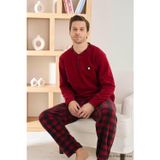 Pijamoni Erkek Düğme Yaka Kışlık Polar Pijama Takımı 6100/11,1 - 1 Adet
