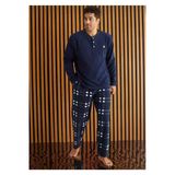 Pijamoni Erkek Düğme Yaka Kışlık Polar Pijama Takımı 6100/13 - 1 Adet Xl Lacivert