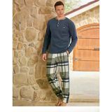 Pijamoni Erkek Düğme Yaka Kışlık Polar Pijama Takımı 6100/18 - 1 Adet İndigo-M