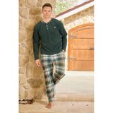 Pijamoni Erkek Düğme Yaka Kışlık Polar Pijama Takımı 6100/4Y - 1 Adet M Yeşil