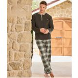 Pijamoni Erkek Düğme Yaka Kışlık Polar Pijama Takımı 6100/5 - 1 Adet