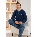 Pijamoni Erkek Düğme Yaka Kışlık Polar Pijama Takımı 6100/5,5 - 1 Adet