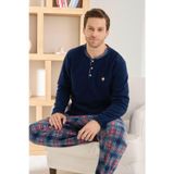 Pijamoni Erkek Düğme Yaka Kışlık Polar Pijama Takımı 6100/6,1 - 1 Adet