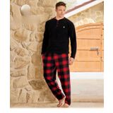 Pijamoni Erkek Düğme Yaka Kışlık Polar Pijama Takımı 6100/7 - 1 Adet