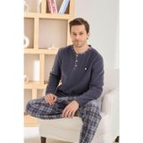 Pijamoni Erkek Düğme Yaka Kışlık Polar Pijama Takımı 6100/7.7 - 1 Adet