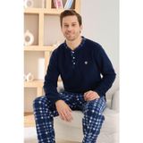Pijamoni Erkek Düğme Yaka Kışlık Polar Pijama Takımı 6100/8,1 - 1 Adet