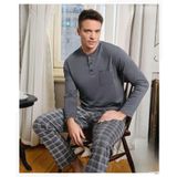 Pijamoni Erkek Düğme Yaka Uzun Kol Mevsimlik Pijama Takımı 6800/11 - 1 Adet