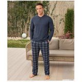 Pijamoni Erkek Düğme Yaka Uzun Kol Mevsimlik Pijama Takımı 6810/22 - 1 Adet M Lacivert