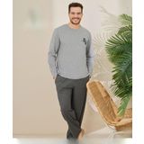 Pijamoni Erkek Pamuklu Bisiklet Yaka Uzun Kol İnce Pijama Takımı 6150/11 - 1 Adet