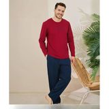 Pijamoni Erkek Pamuklu Bisiklet Yaka Uzun Kol İnce Pijama Takımı 6150/13 - 1 Adet Xl Kırmızı