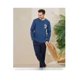 Pijamoni Erkek Pamuklu Bisiklet Yaka Uzun Kol İnce Pijama Takımı 6150/6 - 1 Adet