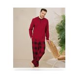 Pijamoni Erkek Pamuklu Düğme Yaka Uzun Kol İnce Pijama Takımı 100/7 - 1 Adet