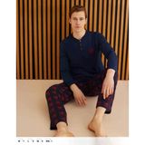 Pijamoni Erkek Süprem Slim Fit Uzun Kol İnce Pijama Takımı 6300 / 2 - 1 Adet Xl Lacivert