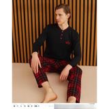 Pijamoni Erkek Süprem Uzun Kol İnce Pijama Takımı 6300 / 1 - 1 Adet Siyah-M
