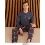 Pijamoni Erkek Süprem Uzun Kol İnce Pijama Takımı 6300 / 11 - 1 Adet Füme-M