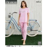 Pijamoni Kadın Milan Bisiklet Yaka Kısa Kol İnce Pijama Takımı 7605/42 - 1 Adet