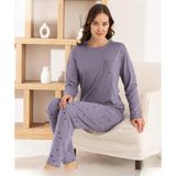 Pijamoni Kadın Milan Bisiklet Yaka Uzun Kol İNCE Pijama Takımı 7575/2 - 1 Adet