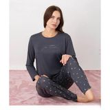 Pijamoni Kadın Milan Bisiklet Yaka Uzun Kol İnce Pijama Takımı 7600/35 - 1 Adet