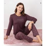 Pijamoni Kadın Milan Bisiklet Yaka Uzun Kol İnce Pijama Takımı 7600/36 - 1 Adet