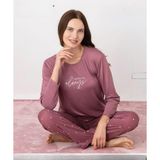 Pijamoni Kadın Milan Bisiklet Yaka Uzun Kol İnce Pijama Takımı 7600/37 - 1 Adet