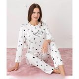 Pijamoni Kadın Milan Bisiklet Yaka Uzun Kol İnce Pijama Takımı 7600/42 - 1 Adet