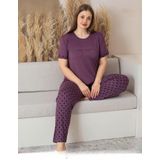Pijamoni Kadın Milan Büyük Beden Bisiklet Yaka Kısa Kol Ince Pijama Takımı 7665/1- 1 Adet