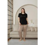 Pijamoni Kadın Milan Büyük Beden Bisiklet Yaka Kısa Kol İnce Pijama Takımı 7665/10- 1 Adet