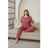Pijamoni Kadın Milan Büyük Beden Bisiklet Yaka Kısa Kol Ince Pijama Takımı 7665/12- 1 Adet