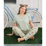 Pijamoni Kadın Milan Büyük Beden Bisiklet Yaka Kısa Kol İnce Pijama Takımı 7665/20 - 1 Adet