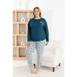 Pijamoni Kadın Milan Büyük Beden Bisiklet Yaka Uzun Kol İnce Pijama Takımı 7666/50 - 1 Adet