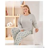 Pijamoni Kadın Sofya Büyük Beden Bisiklet Yaka Uzun Kol İnce Pijama Takımı 8720/2- 1 Adet